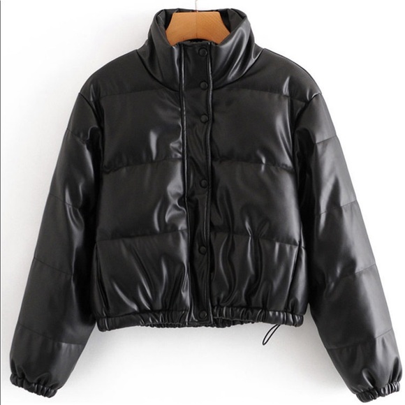 Leather Puffer Jacket - Picture 5 of 10